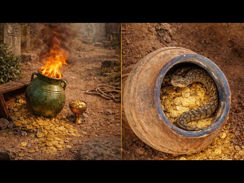 Shocking Find: Hidden Gold Hoard Protected by Fire and a Snake!”