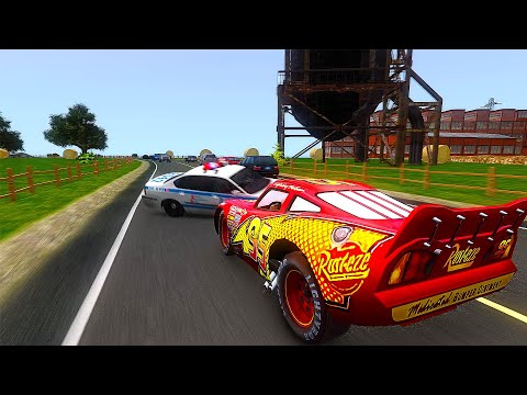 Crazy Lightning McQueen Crashes - GTA 4 Real Car Crashes Ep.72