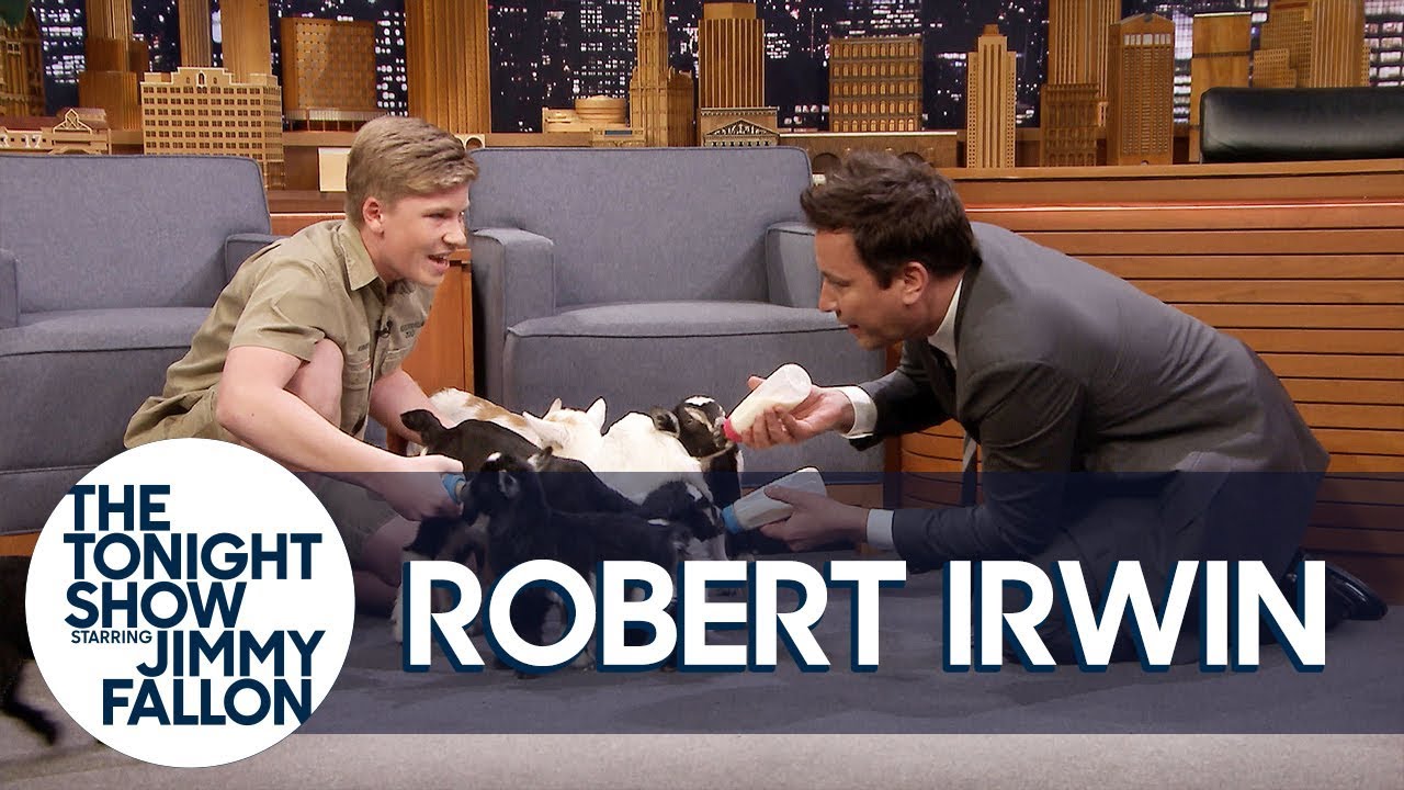 Robert Irwin and Jimmy Feed Baby Pygmy Goats
