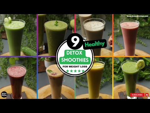 9 Best Detox Smoothies for Weight Loss, Glowing Skin & Digestion | No Milk, Dairy-Free Recipes
