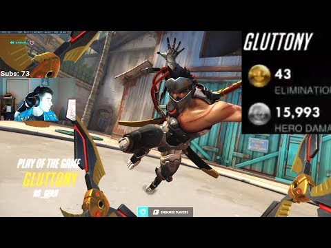 CAVALRY DPS MAIN GENJI! 43 ELIMS! POTG! [ OVERWATCH SEASON 19 TOP 500 ]