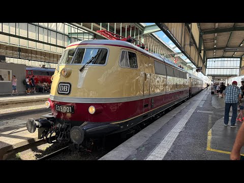 Mit dem 100 Jahre Geislinger Steige Sonderzug mit E3 001 als D339 von Ulm Hbf nach Stuttgart Hbf