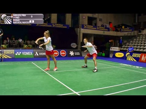 QF XD: J. Arends & S. Piek VS C. Adcock & G. Adcock (2015 European Mixed Team Championships)