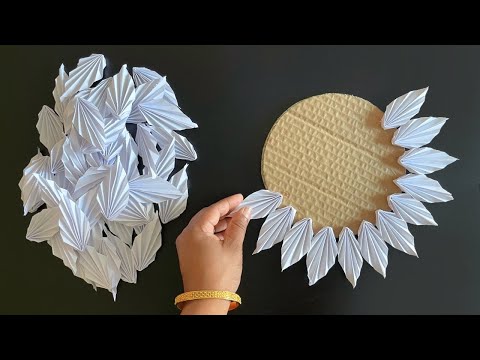 , title : 'Beautiful White Paper Wall Hanging Craft / Paper Craft For Home Decoration / Paper Wall Mate / DIY'