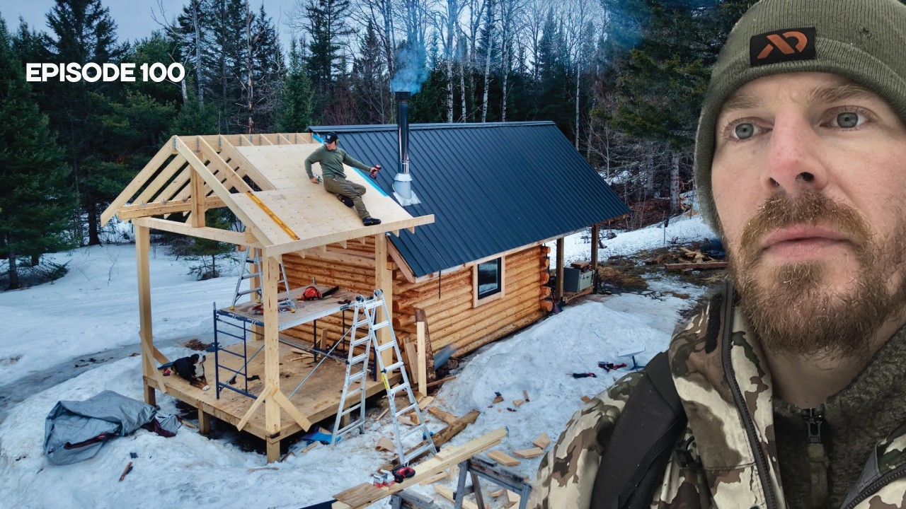 Bathroom: Cabin Addition, Steelhead Trout Fishing |EP100| Log Cabin Build on Off-Grid Homestead