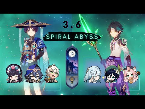 3.6 Spiral Abyss Floor 12 | C3 Wanderer Hypercarry + C1 Xiao Triple Anemo | 9 Stars | Genshin Impact