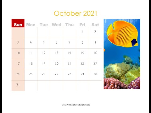 October 2021 Calendar Printable PDF Templates with Holidays