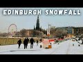 Snowfall Edinburgh Scotland 🏴󠁧󠁢󠁳󠁣󠁴󠁿, A Relaxing Winter ❄️Walk while Light Snow Falls