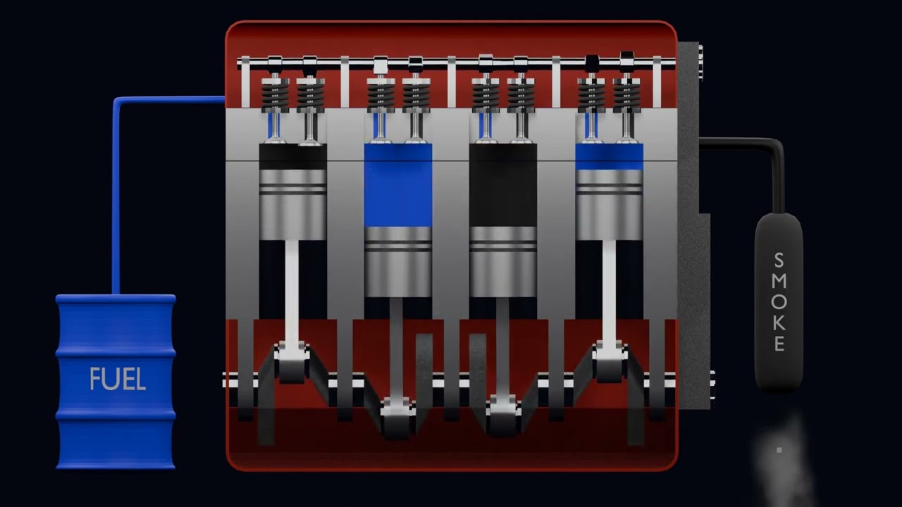 MOTOR DE 4 CURSOS Modelo 3D