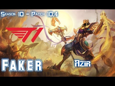 T1 Faker AZIR vs QIYANA Mid - Patch 10.4 KR Ranked