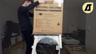 LG TWINWash Waschmaschine: Unboxing & Anschließen - Deutsch