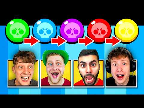 After EVERY VICTORY, the BRAWLER becomes RARER! 😱 (4-player YOUTUBER BATTLE)