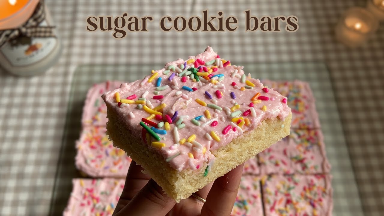 Soft Frosted Sugar Cookie Bars ♡ Bake With Me