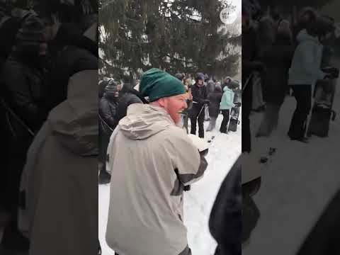 Olympian Shaun White jumps over Shane Gillis after winter storm