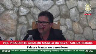 Reunião Ordinária (04/08/2025) Câmara Municipal de Presidente Kubitschek