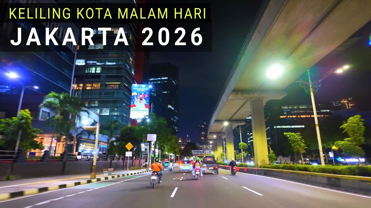 Keliling Jakarta Malam Hari, Jalan Satrio Sebelum Proses Pembongkaran Tiang Monorel