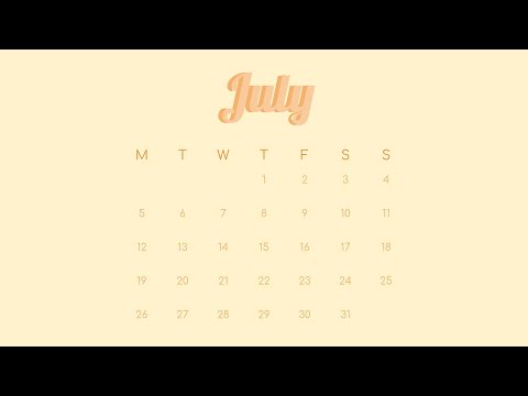 Gslide #17 || July Calendar Template (Pastel Theme) || Gslide Tutorial