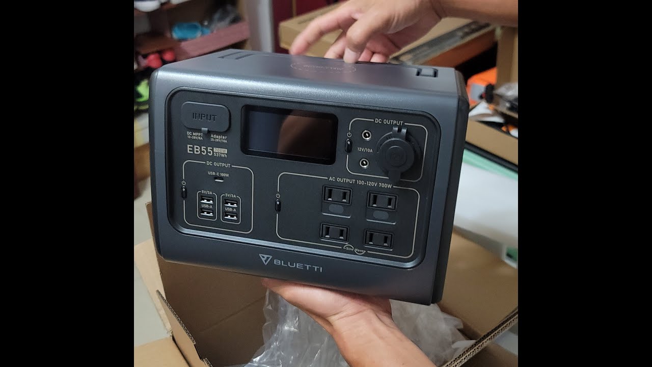 BLUETTI EB55 戶外行動電源站+太陽能+戶外收納包 開箱