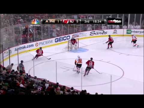 Adam Henrique sweet backhand PPG 5-1 Mar 13 2013 Philadelphia Flyers vs NJ Devils NHL Hockey goal