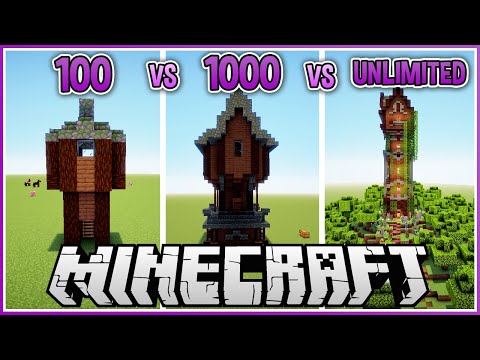 100 vs 1000 vs Unlimited Block Minecraft Tower!