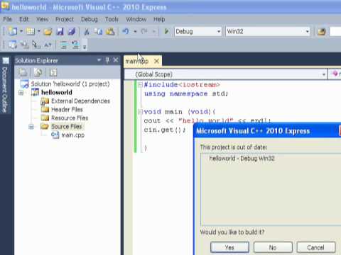 Hello World Tutorial Visual C++ 2010