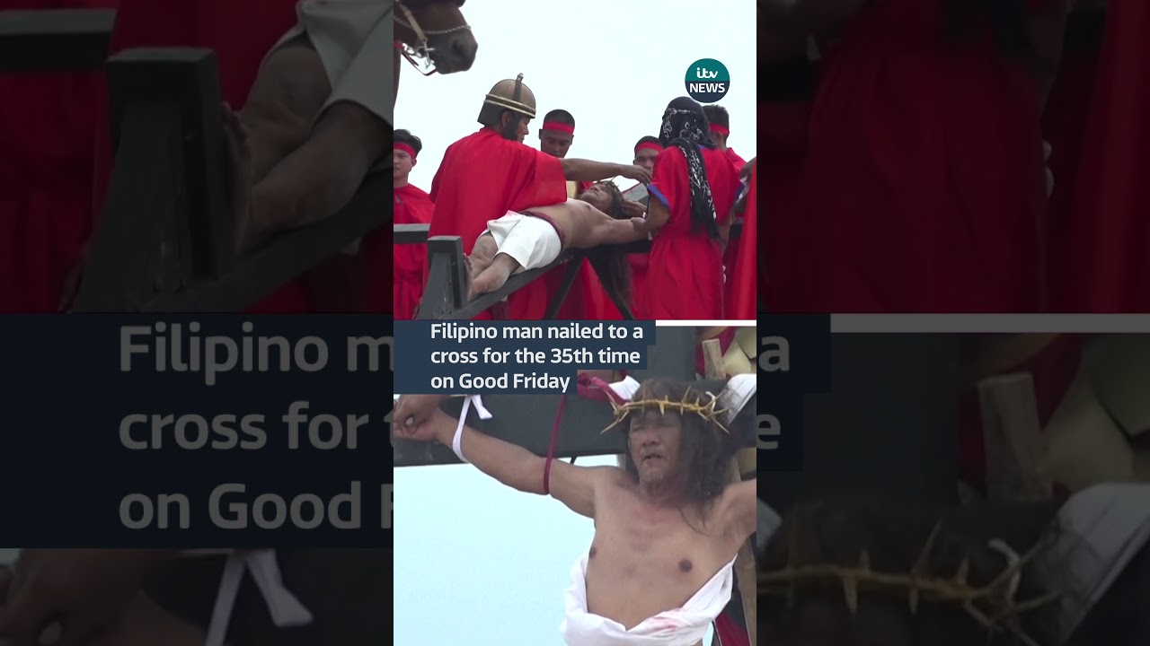 Filipino man nailed to a cross for the 35th time on Good Friday to pray for world peace