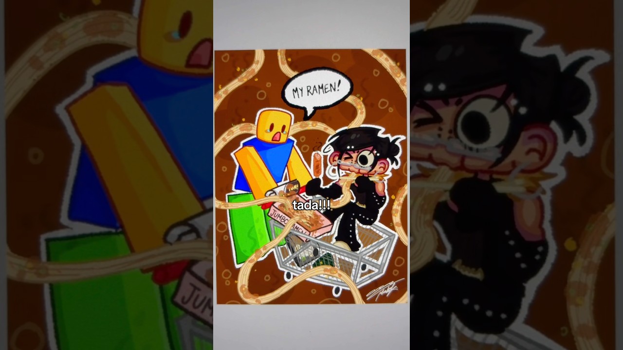 making fanart for a game :o #fanart #koreanconveniencestore #roblox #game #art #goober #silly #ramen