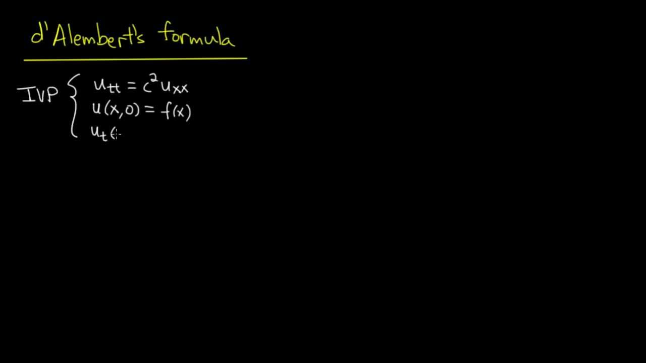 PDE 10 | Wave equation: d'Alembert's formula