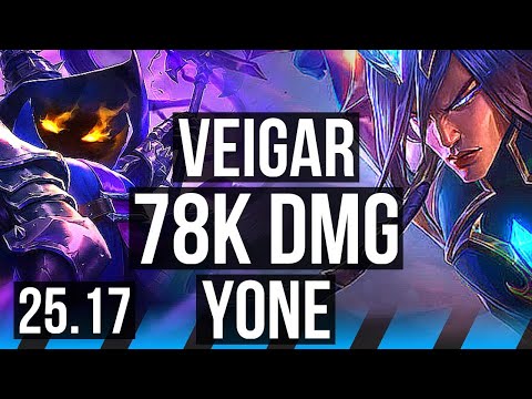 VEIGAR vs YONE (MID) | 78k DMG, Legendary, 700+ games | EUW Diamond | 25.17