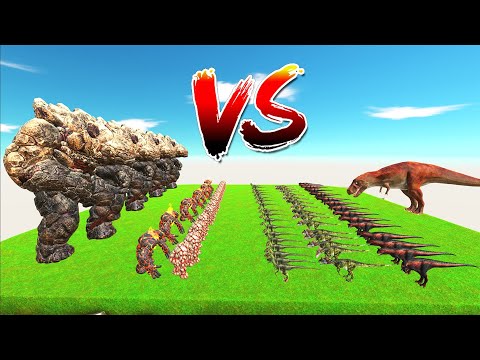 Dinosaur Tournament Team Trex Old VS Team Lava Golem Evolution - Animal Revolt Battle Simulator ARBS