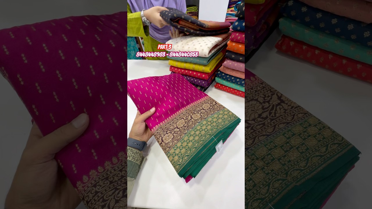 ‼️Part 3, Pure Crepe silk's with 3D Border, Priced at just ₹11,200/- | 8448448983 - 8448440853
