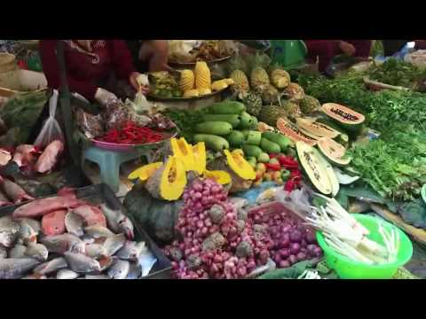 Natural Life And Foods In Cambodian Market - Asian Market Street Food
