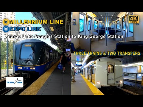 Vancouver Skytrain POV Walk: Lafarge Lake-Douglas to King George Via Lougheed Town Centre【4K 60FPS】