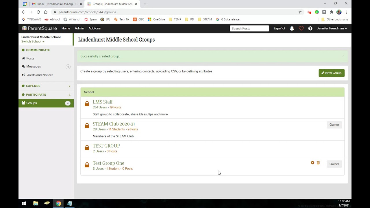 ParentSquare Creating Groups