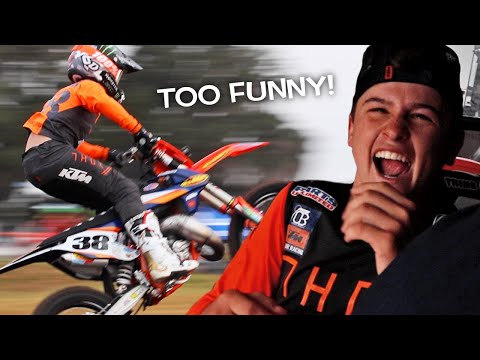 FIRST TIME RIDING 125 ON SUPERCROSS TRACK! 2020 Mini O's Practice Fails