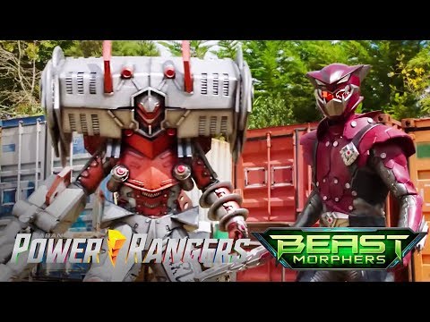 Beast Morphers - The Rangers vs Slicertron | E05 Taking Care of Business | Power Rangers Official