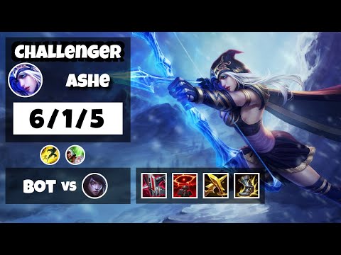 Ashe 11.16 Gameplay Challenger Replay Bot Lane - S11 (6/1/5) - NA