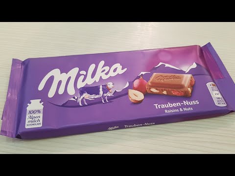 Milka Trauben Nuss Raisins and Nuts Table Chocolate Unboxing 2020