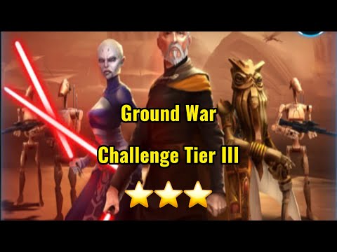 Ground War Assault Battle – Challenge Tier 3 – 3★ Clear | SWGOH (JKL Lead Jedi Team)