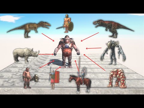 COMPETITION FIGHTS GORO COMBAT VS ALL UNITS ABOVE THE BUILDING - ANIMAL REVOLT BATTLE SIMULATOR