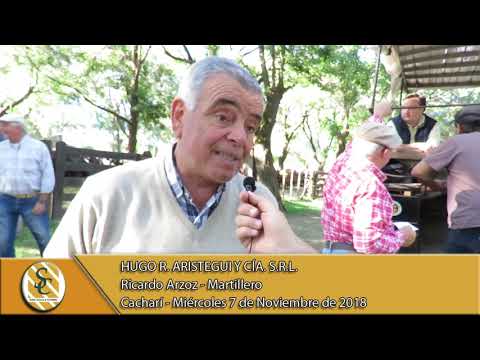 07-11-18 Nota Ricardo Arzoz - Martillero - Hugo R. Aristegui y Cía. S.R.L. - Cacharí