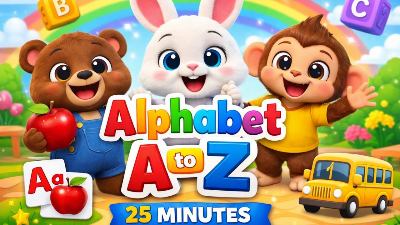 ABC Alphabet A–Z Learning for Kids | Fun & Easy | 25 Min |Alphabet Learning for Educational Video