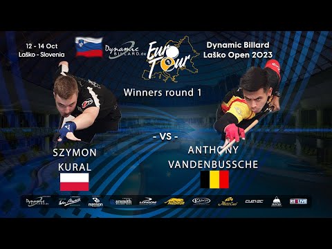 Szymon Kural V Anthony Vandenbussche at the Dynamic Billard Lasko Open 2023