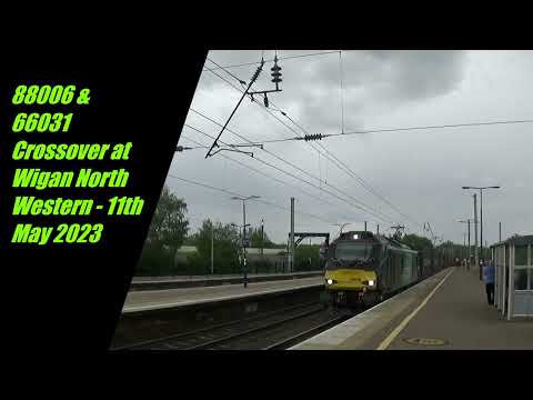 88006 & 66031 Crossover at Wigan North Western - 11th May 2023