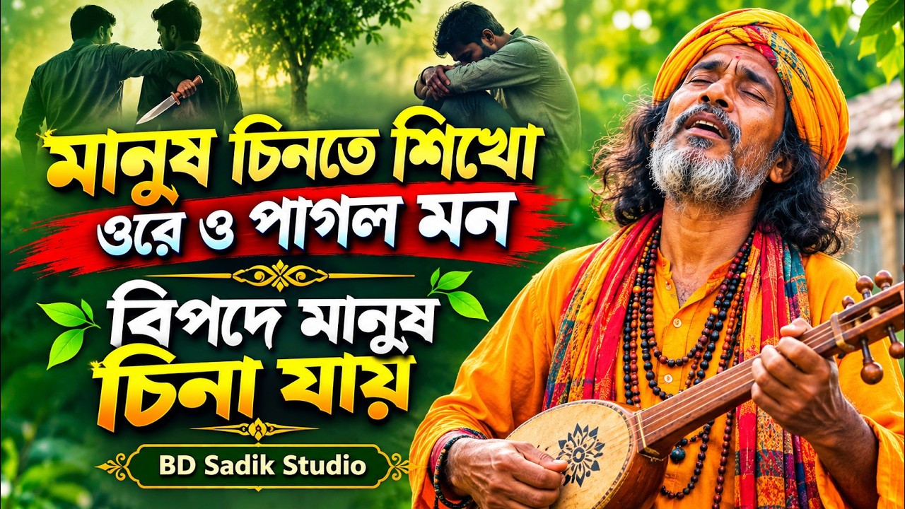 মানুষ চিনতে শিখো ওরে ও পাগল মন 💔 | বিপদে মানুষ চেনা যায় | New Bengali Baul Song | BD Sadik Studio