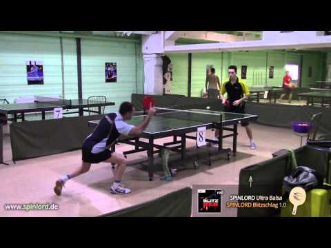 SPINLORD Blitzschlag 1.0 mm - aggressive pushing on SPINLORD Ultra Balsa and Carbon Strike blades