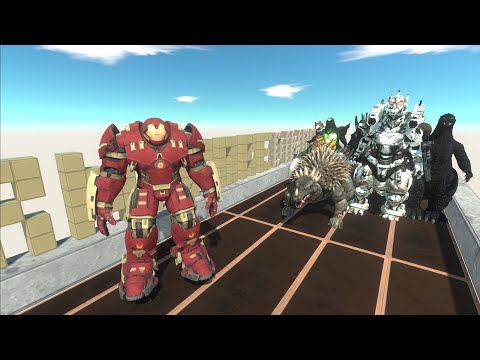 HULK BUSTER VS GHIDORAH DEATH RUN - Animal Revolt Battle Simulator