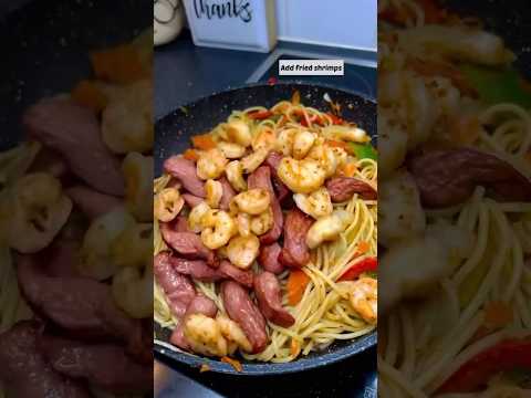 DELICIOUS STIR FRY SPAGHETTI 🍝 #food #easysteps #cooking