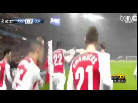 Yaya Sanogo Goal 1 0 HD   Arsenal vs Borussia Dortmund   Champions League 2014