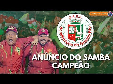 GRANDE RIO 2026 | ANÚNCIO DO SAMBA CAMPEÃO NA FINAL DE SAMBA ENREDO 2026
